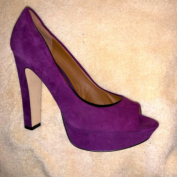 Violet Suede Platform Heels - Picture 1 of 3